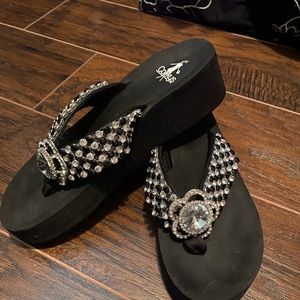 Cute Corkeys flip flops with rhinestones